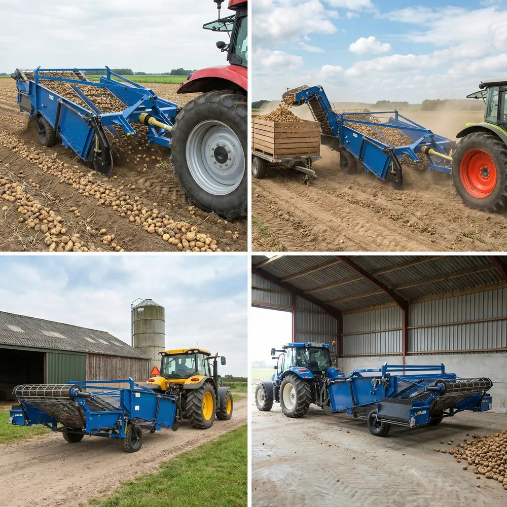 Colhedora de batatas para trator