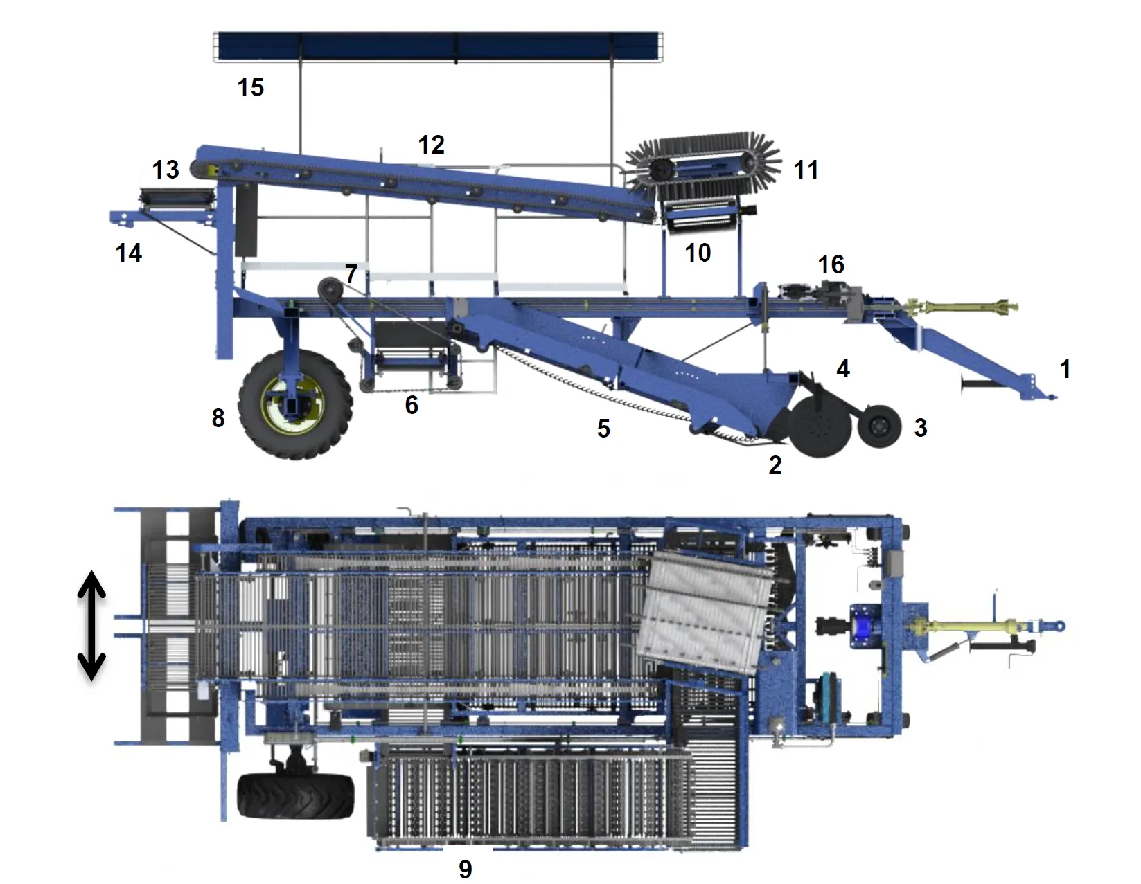 Peças para colhedora de batatas